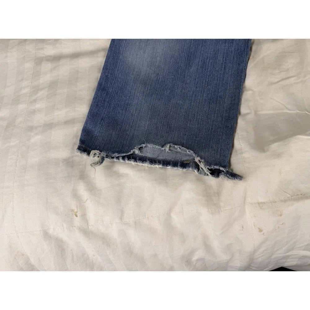 Levi's 569 Jeans Mens 34x32 Loose Straight Light Wash Distressed Frayed Hem